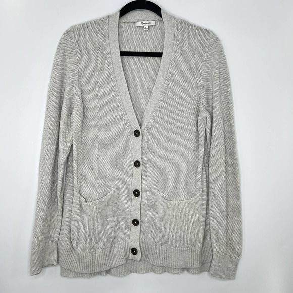 Madewell Sweaters - Madewell Textured Cardigan Button Down Sweater Gray Size Medium
